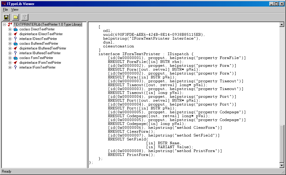 An ActiveX component that sends text to the printer without using the spooler.